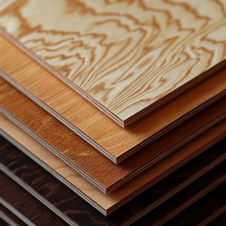 Skládané dřevěné desky různého odstínu a vzoru.